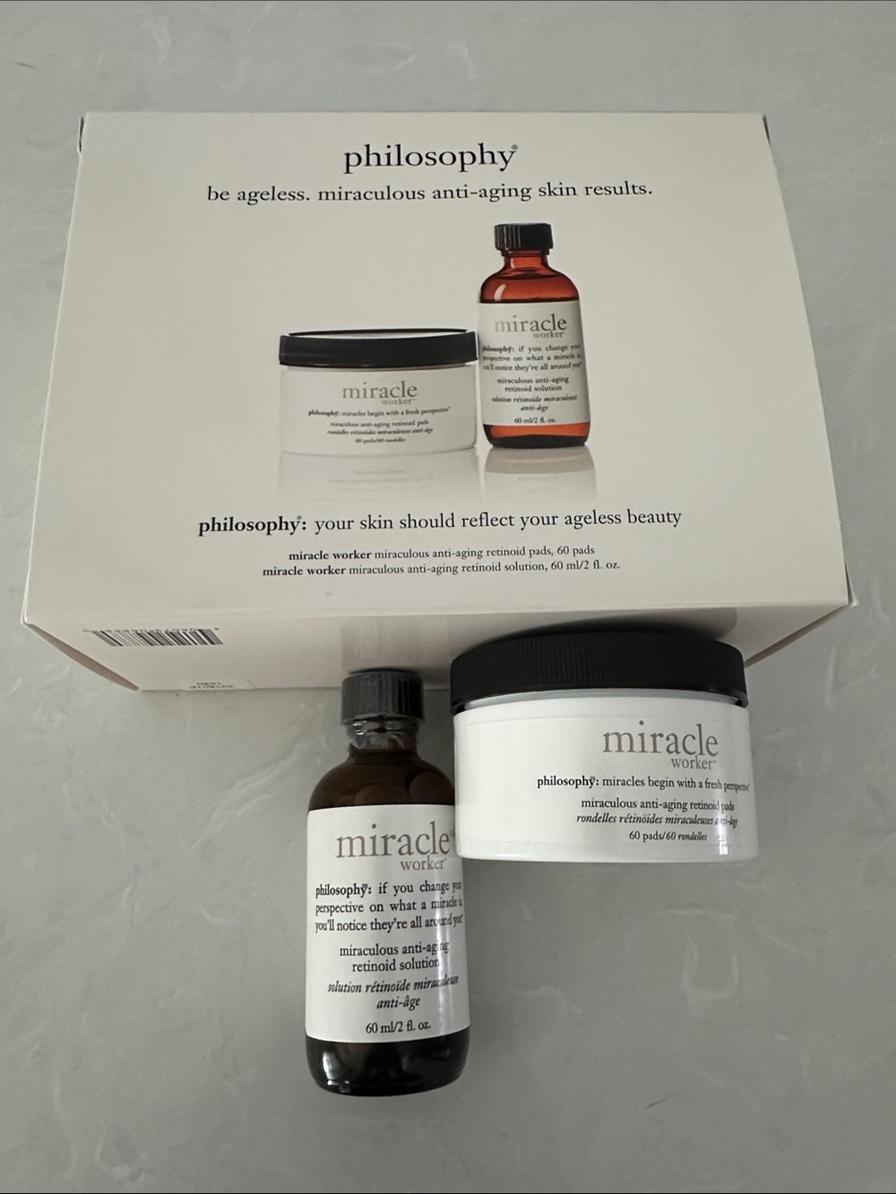 Philosophy Miracle Worker Anti-Aging Moisturizer Retinol 60 Pads/ 2 oz Solution
